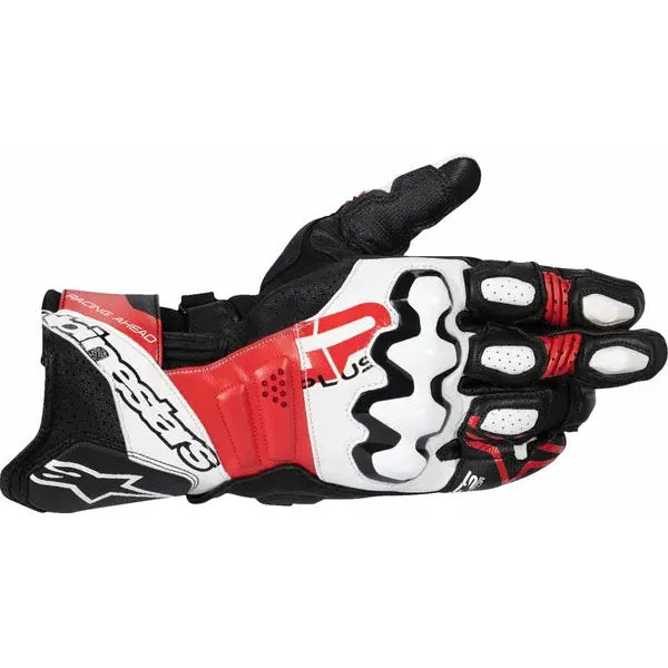 GP Plus R V3 Leather Gloves Black/White/Red