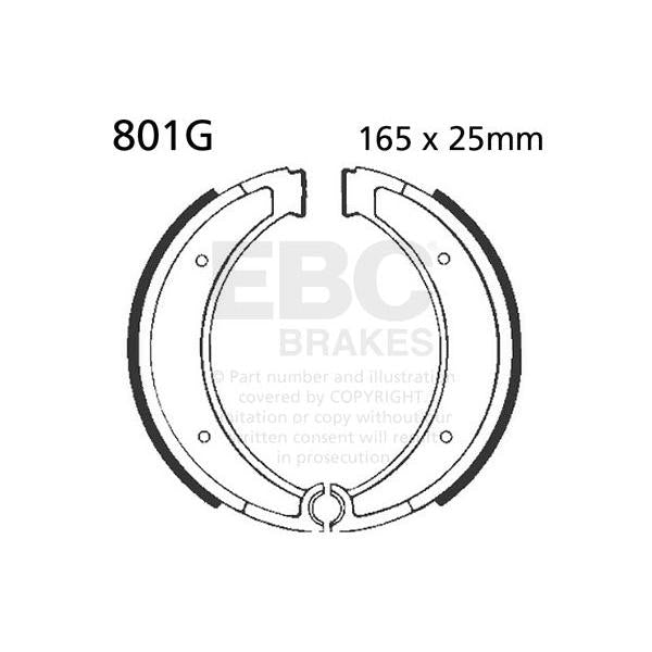 Brake Shoe Water Grooved Series Organic 801G