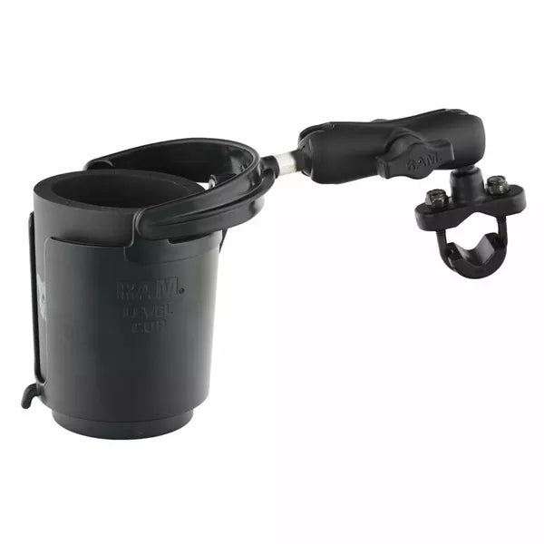 Handlebar Rail Mount with U-Bolt Base, Level Cup™ Drink Holder and Koozie