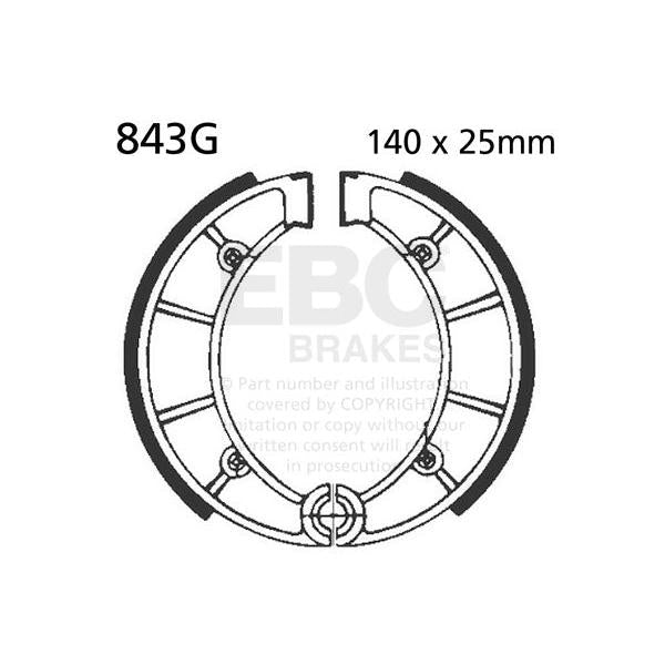 Brake Shoe Water Grooved Series Organic 843G