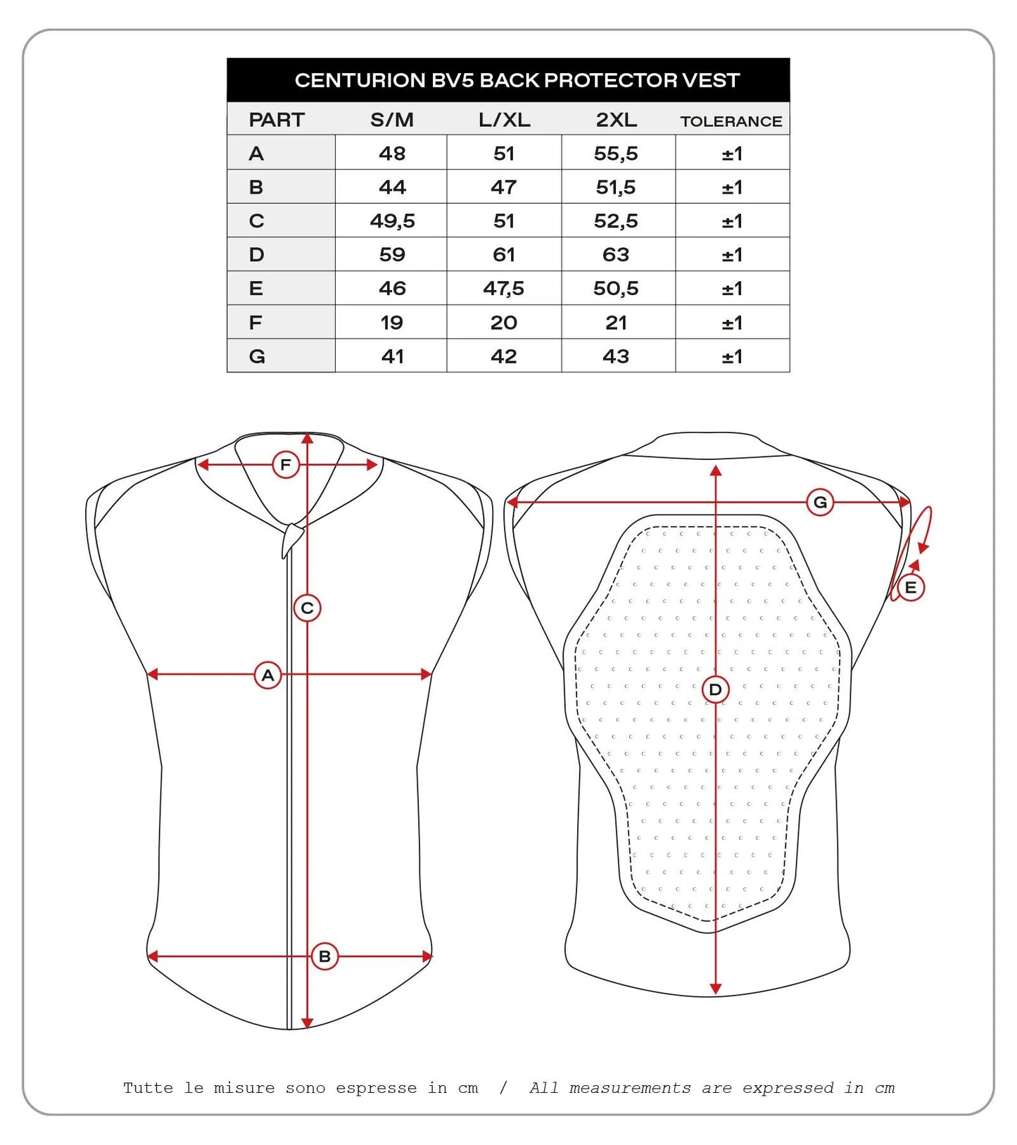 BACK PROTECTOR CENTURION BV5 S/M