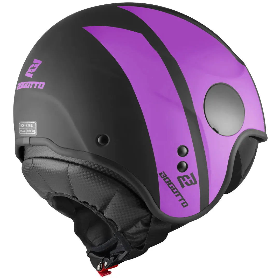 V595 Sierra Jet Helmet Black Matt/Purple