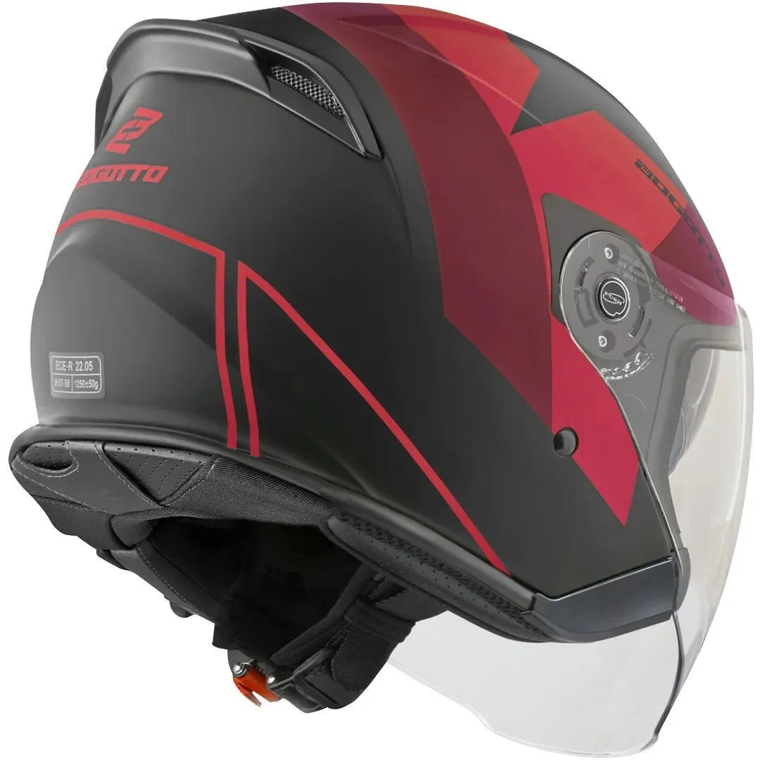 V586 Detri Jet Helmet BT Black Matt/Red