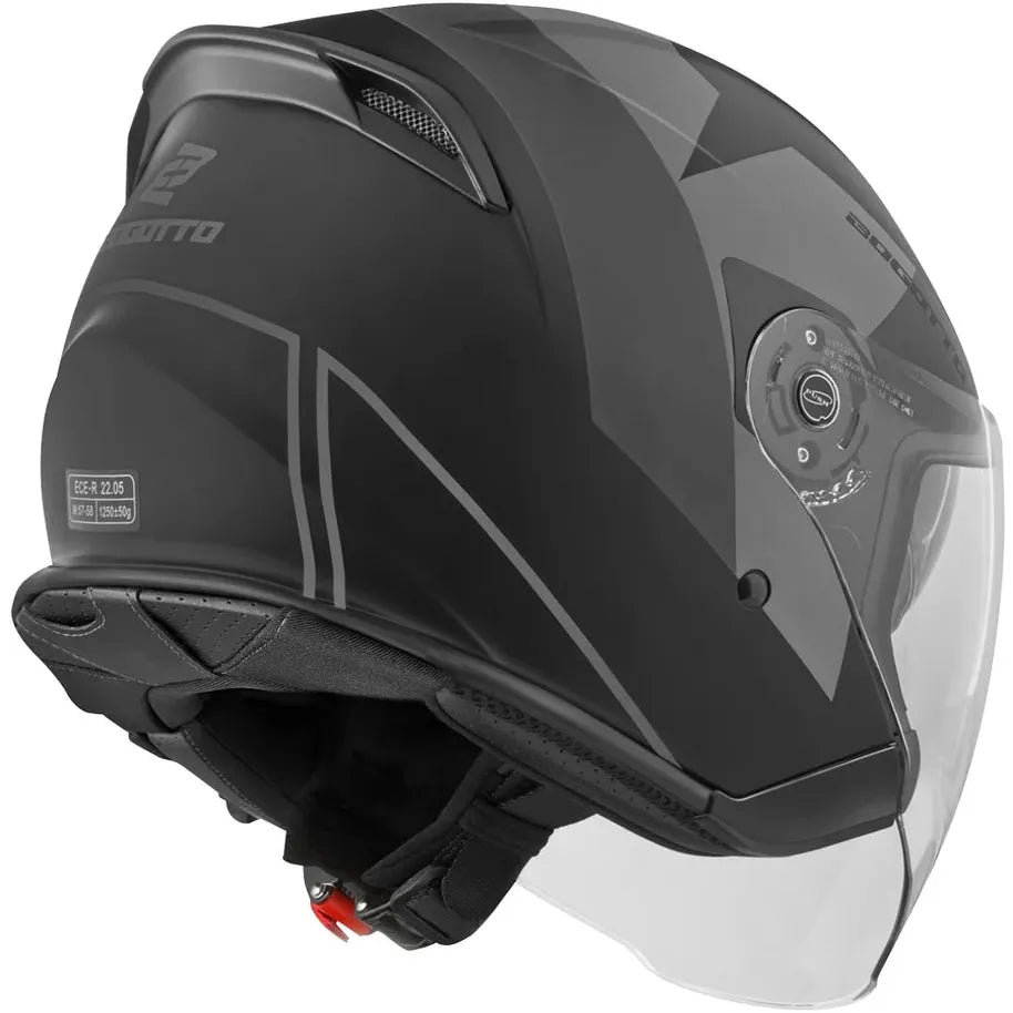V586 Detri Jet Helmet BT Black Matt/Grey