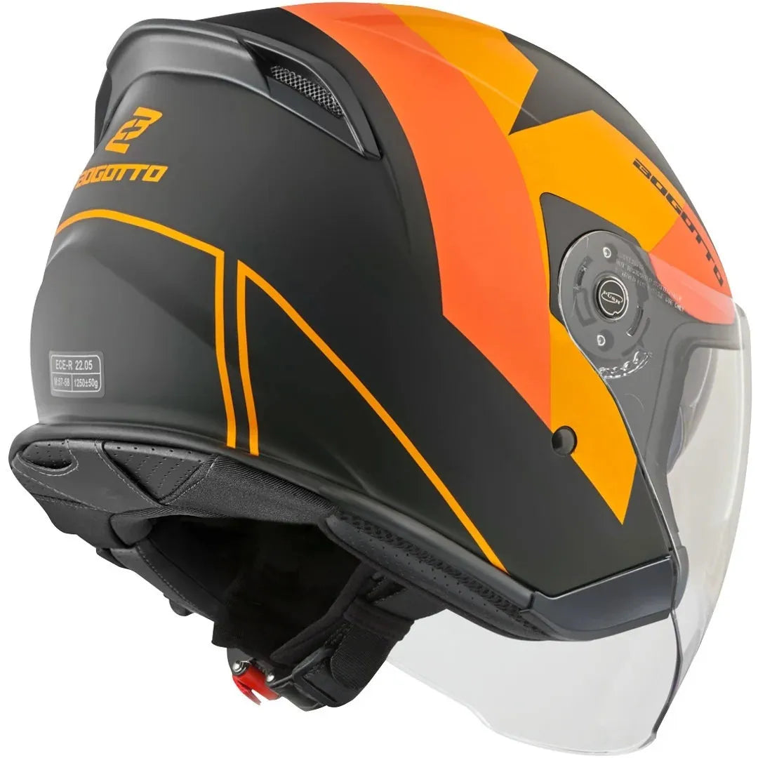 V586 Detri Jet Helmet BT Black Matt/Orange