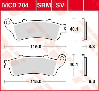 BRAKE PAD TRW MCB704SV