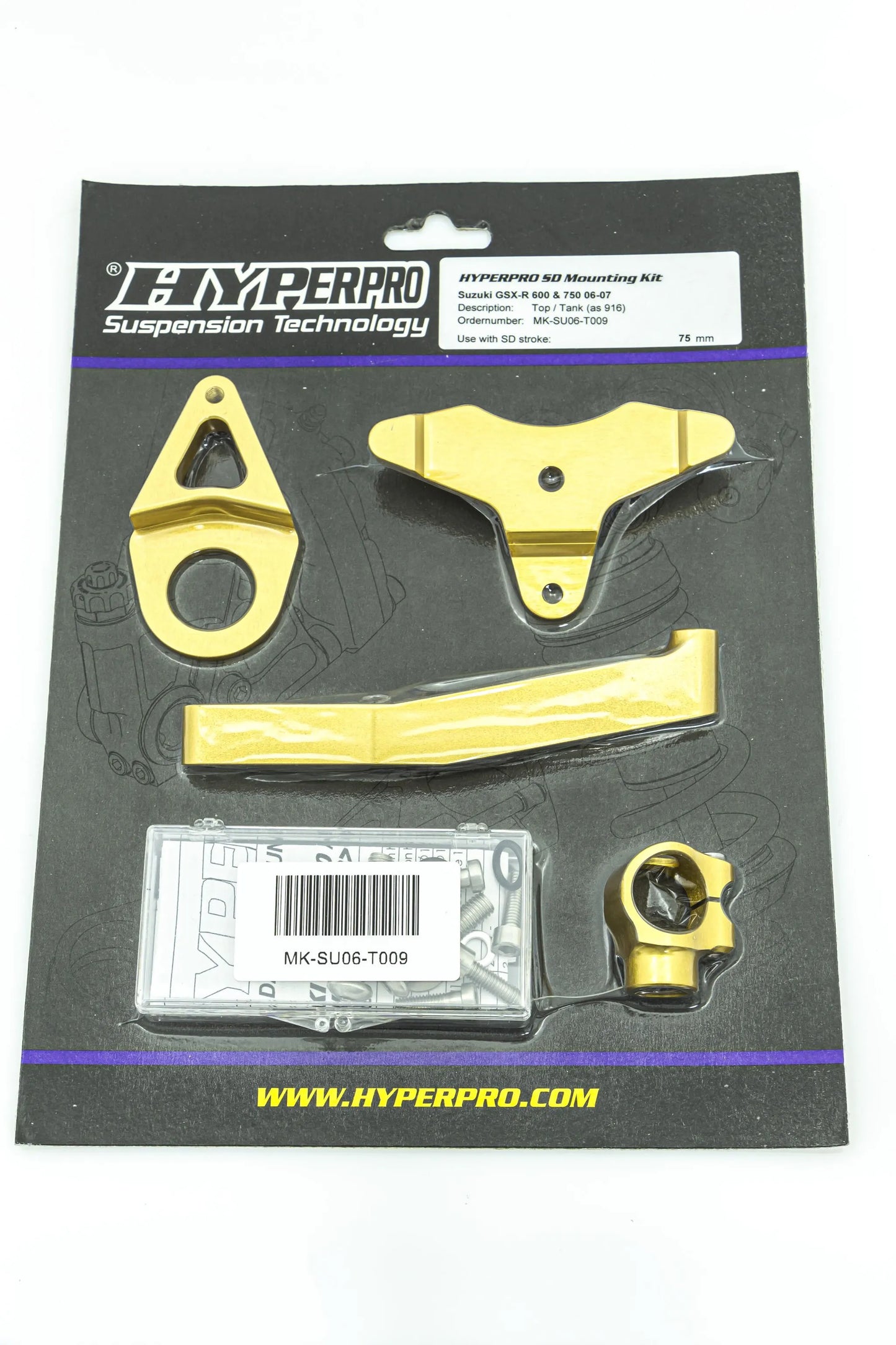 SD MOUNT. KIT GOLD SUZUKI GSX-R 600/GSX-R 750 06-07