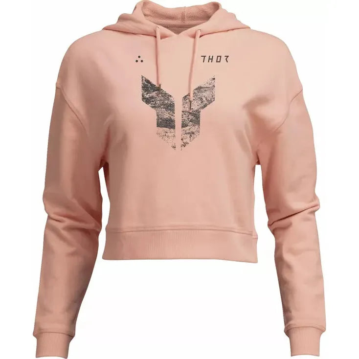 Hoodie Women Crop Iconic Pink
