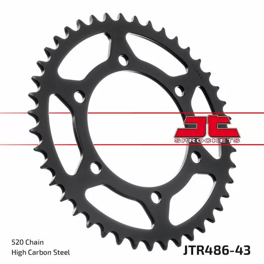 Sprocket Rear 43T 520 Blk Jtr486.43Zbk