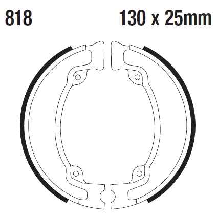 Brake Shoe Plain Series Organic 818