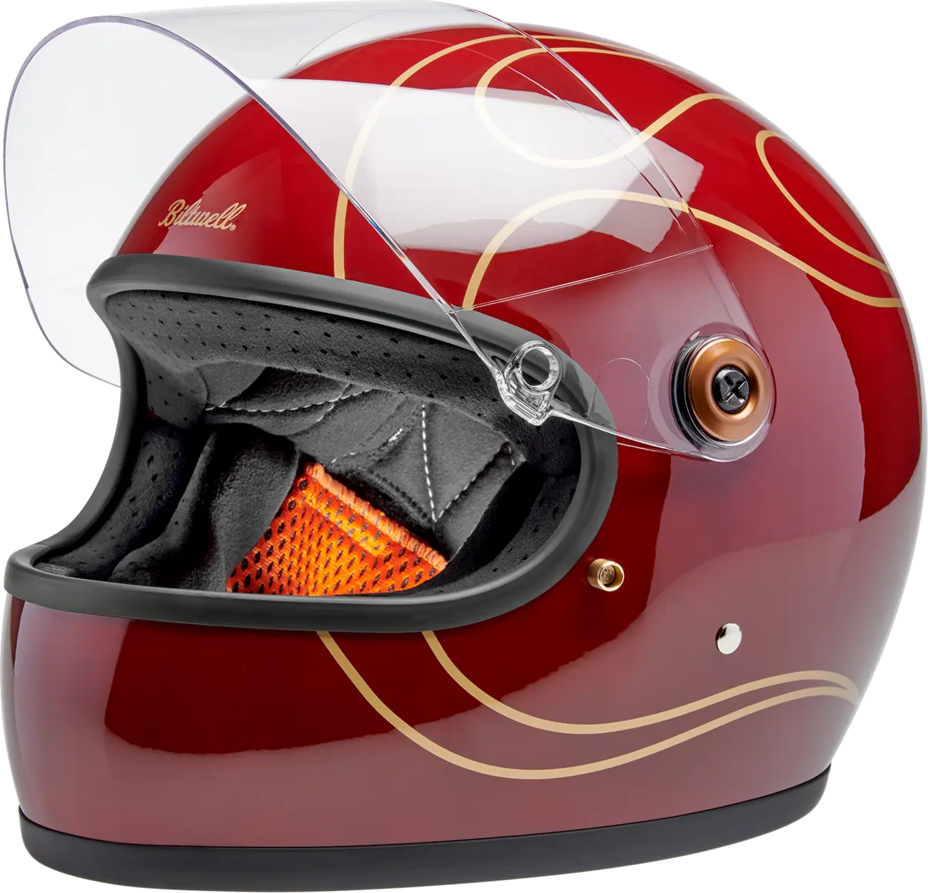 HELMET GRINGO S GLOSS GARNET RED W/ FLAMES SM