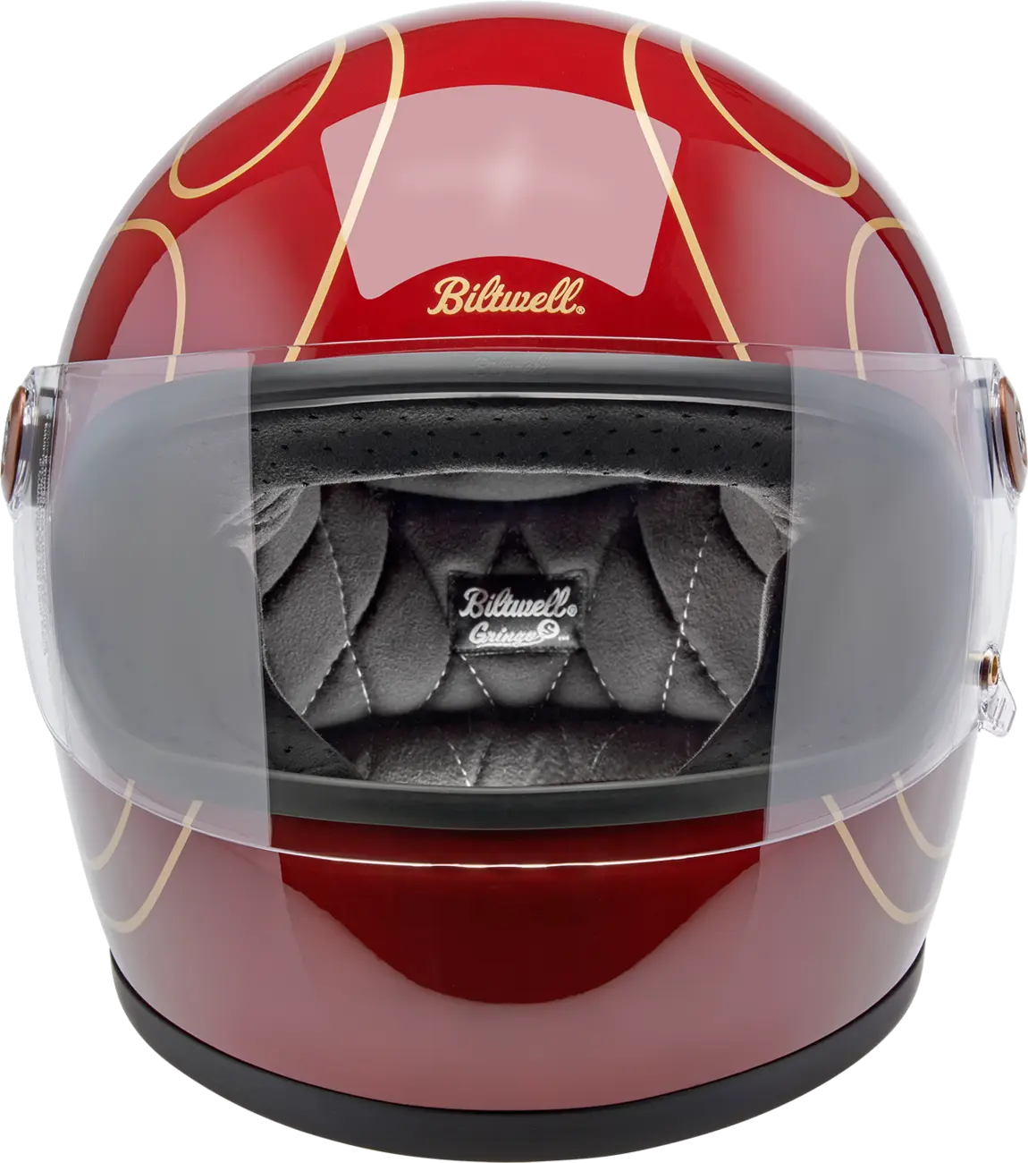 HELMET GRINGO S GLOSS GARNET RED W/ FLAMES SM