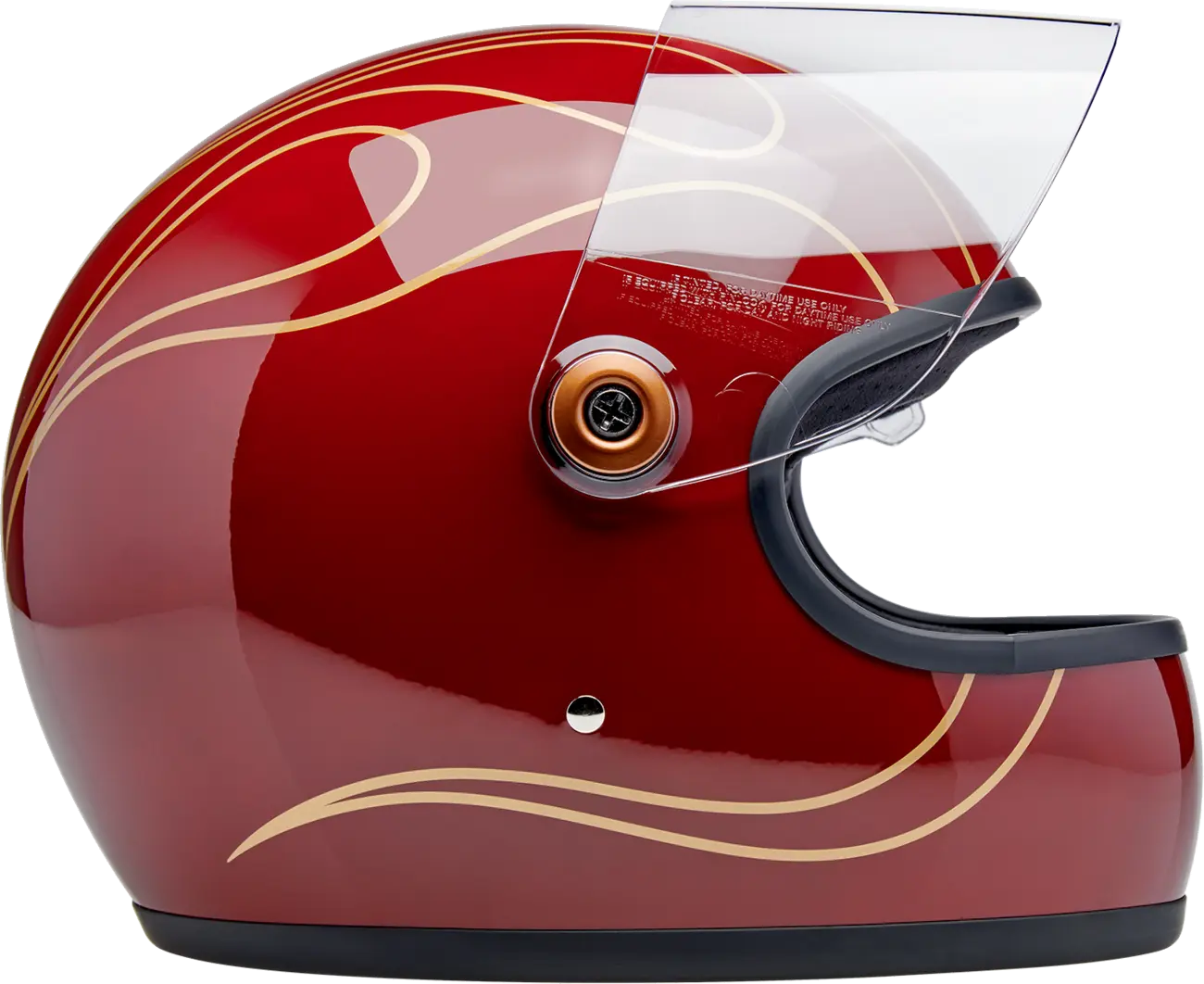 HELMET GRINGO S GLOSS GARNET RED W/ FLAMES SM