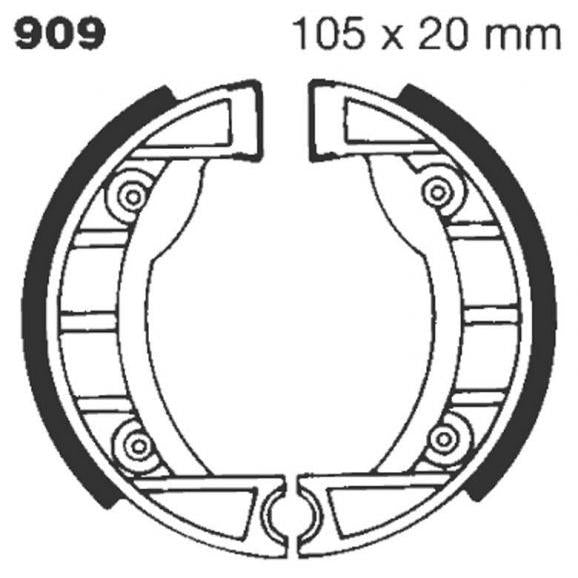 Brake Shoe Plain Series Organic 909