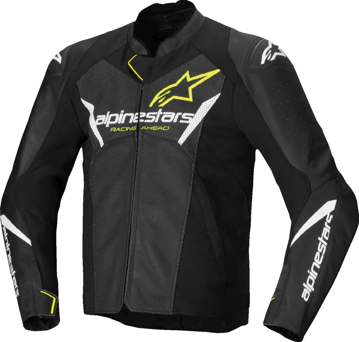 JACKET FSTR V3 AIRFLW LTHR BLK/WHT/YW 56