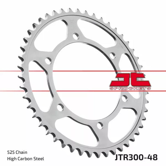 Sprocket Rear 48T 525 Blk Jtr300.48Zbk