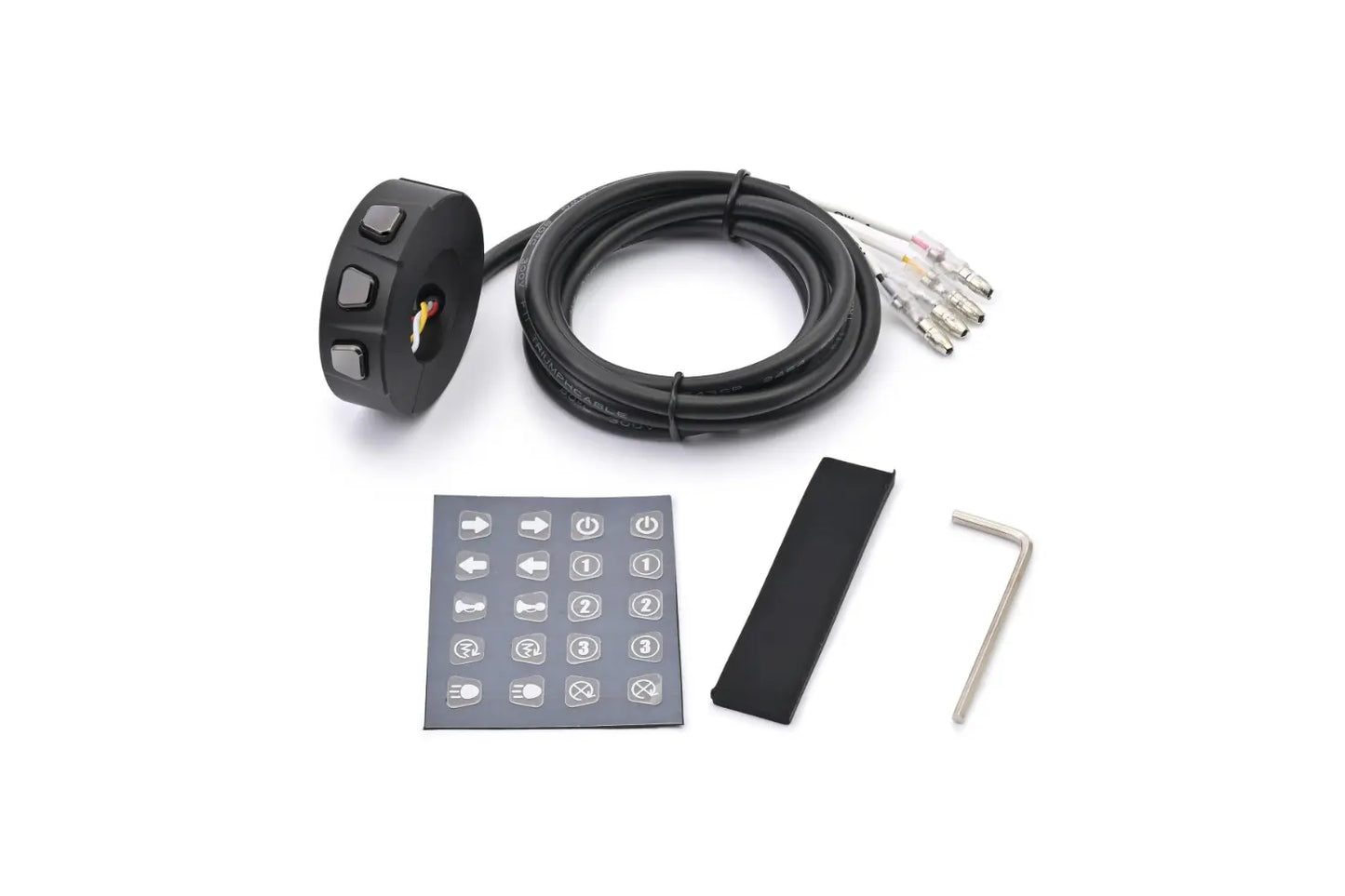 HANDLEBAR SWITCH 3-BUTTON CNC ALUMINIUM BLACK-CHROME BUTTON
