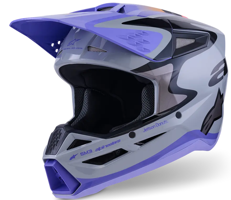 HELMET SM3 JETTSON GRAY/PUR/BLK L