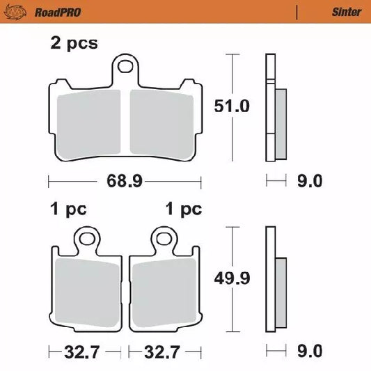 Brake Pad Sinter Front 407401