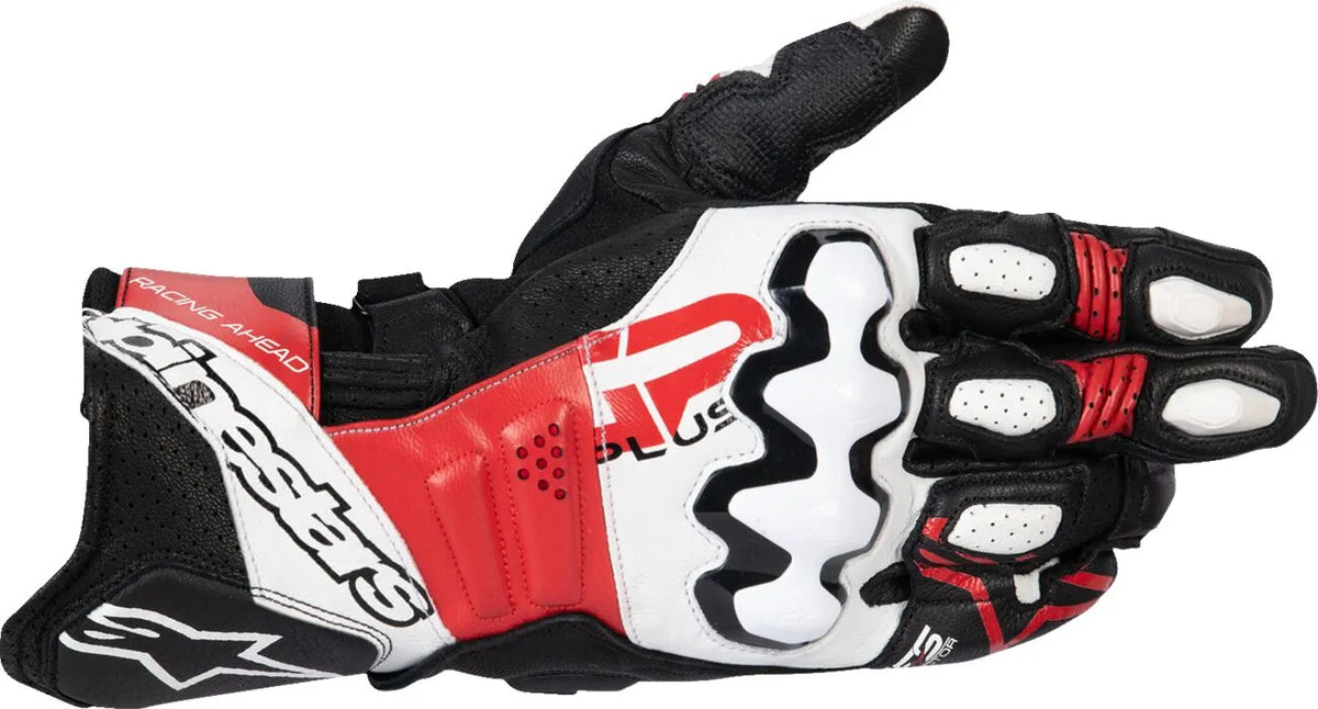 GLOVE GP+ R V3 LTHR BK/WT/BRT RD M