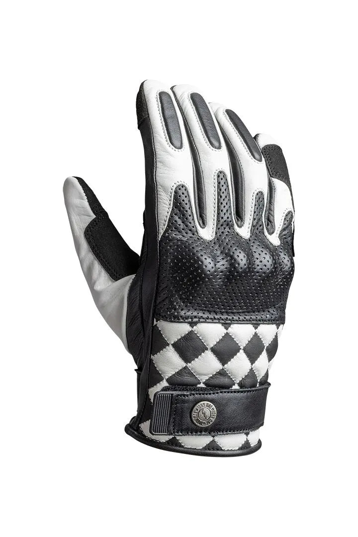 GLOVE TRACKER RACE LEATHER WHITE/BLACK XL