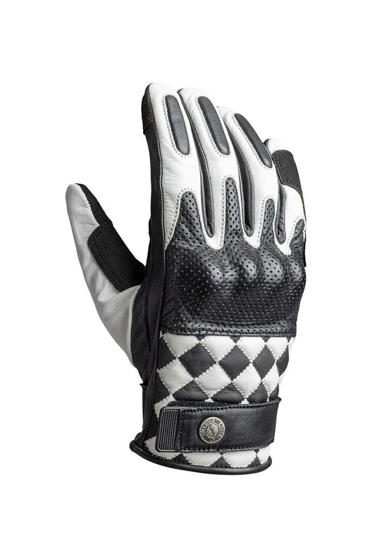 GLOVE TRACKER RACE LEATHER WHITE/BLACK XL