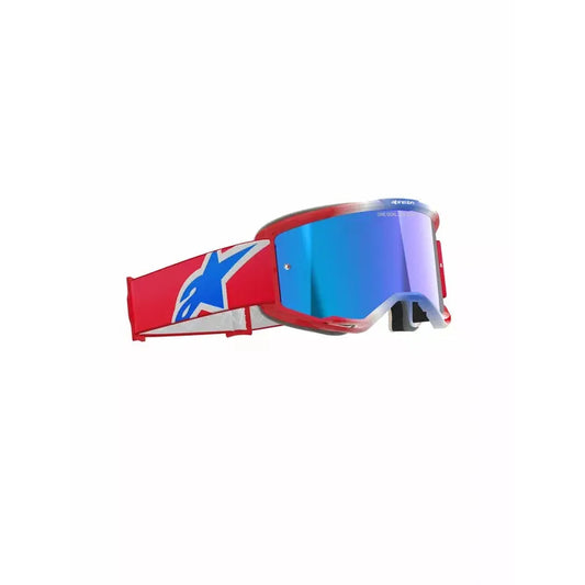 Vision 5 Corp Goggle Red/Blue/White w/ Blue Mirrored Lens