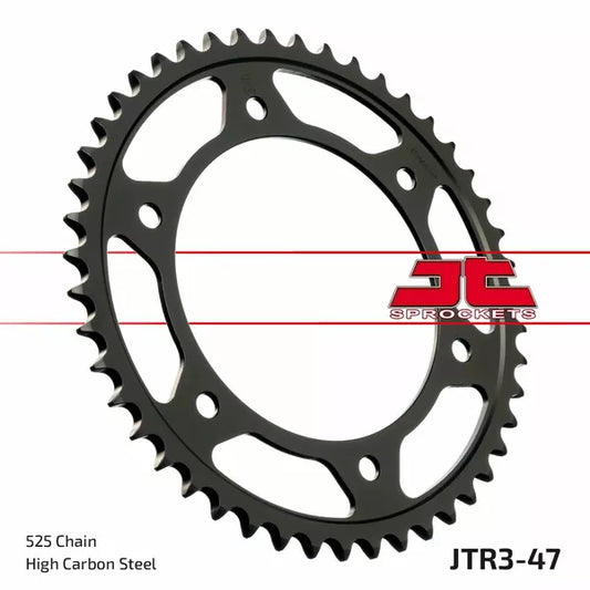 Sprocket Rear 47T 525 Blk Jtr3.47Zbk