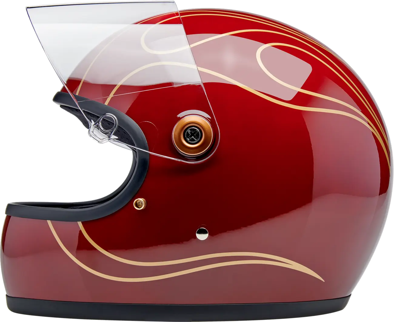 HELMET GRINGO S GLOSS GARNET RED W/ FLAMES SM