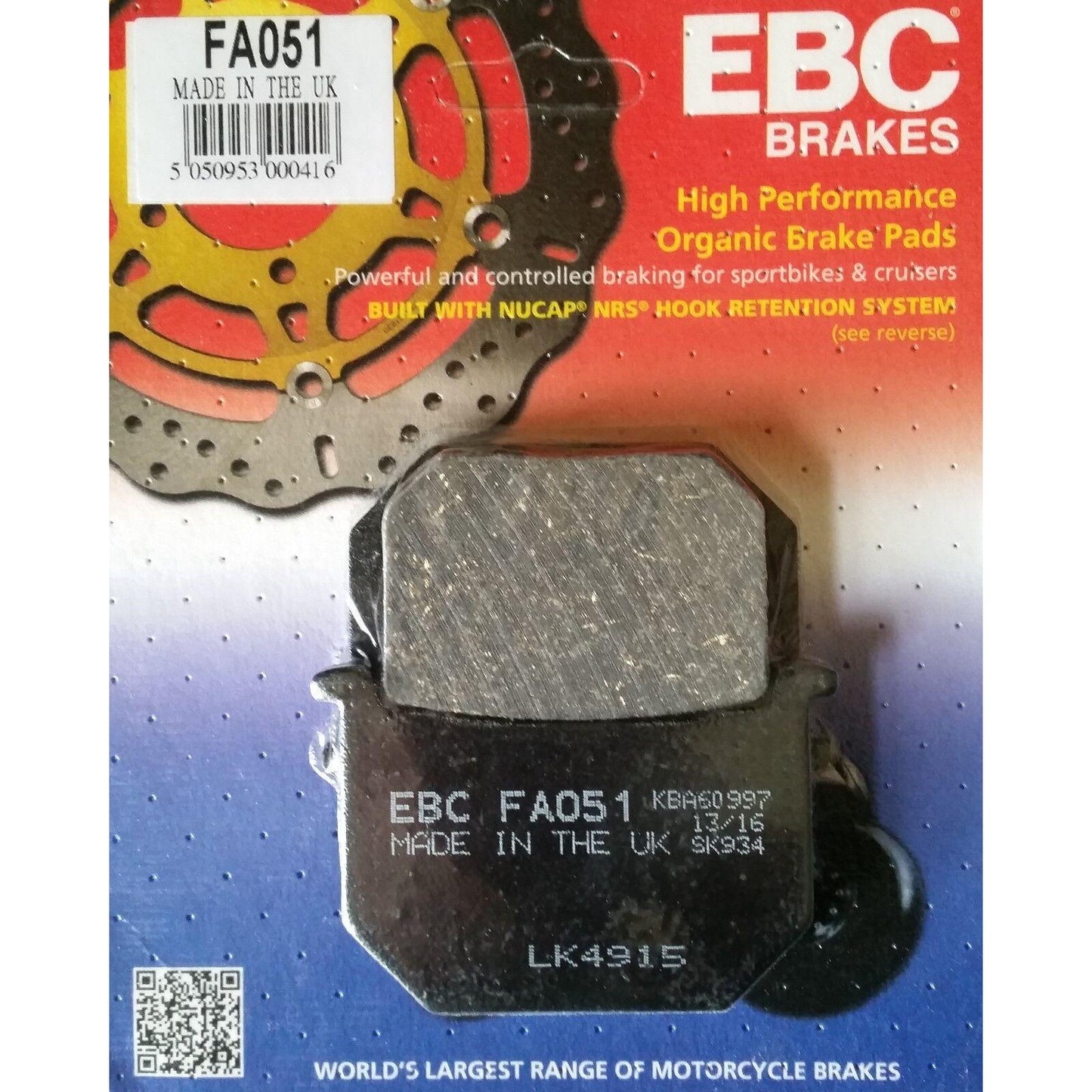Brake Pad Fa Series Organic FA051