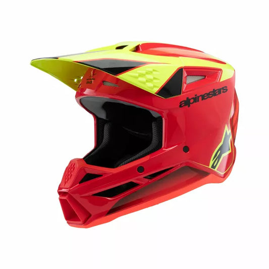 Youth S-M3 Fray Helmet Red/Hi-Viz Yellow