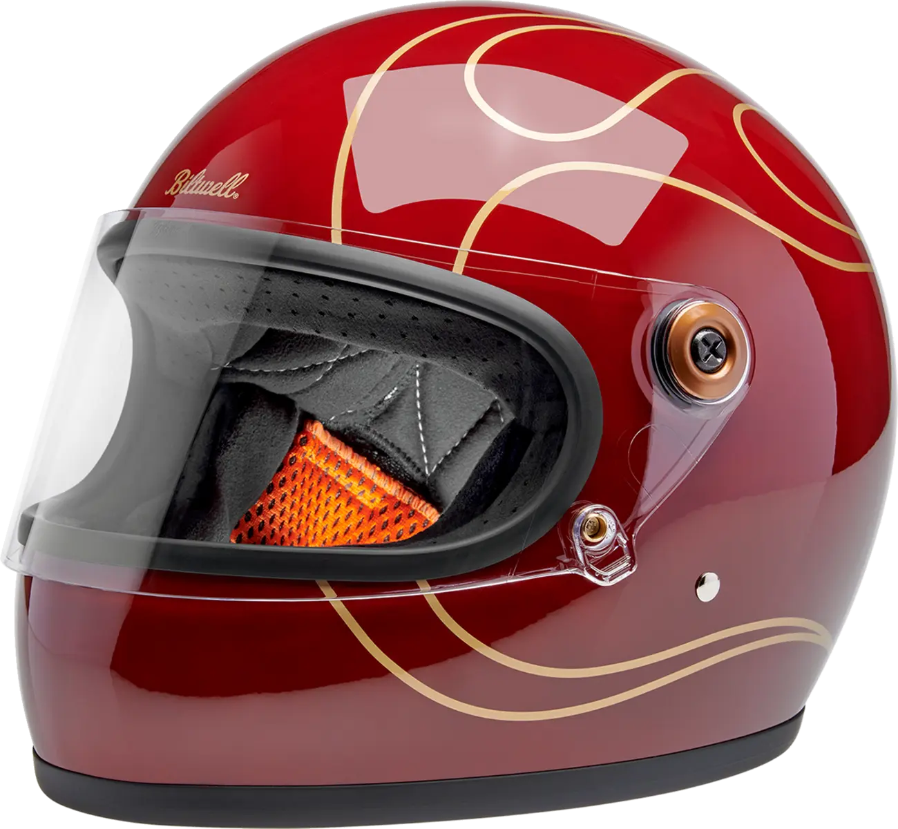 HELMET GRINGO S GLOSS GARNET RED W/ FLAMES SM