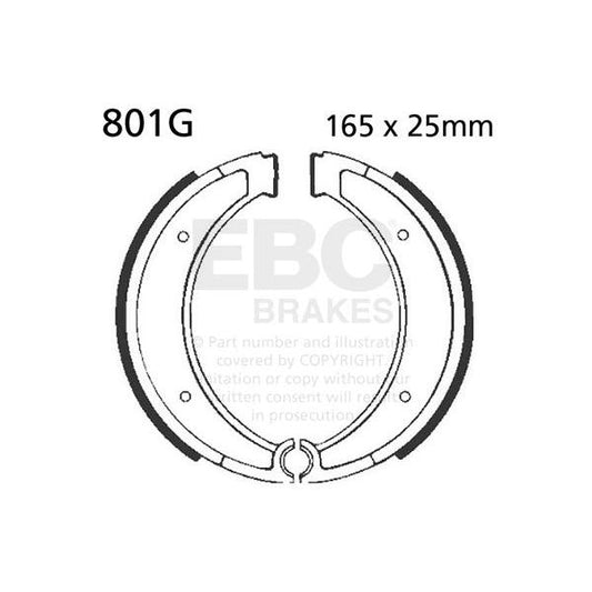 Brake Shoe Water Grooved Series Organic 801G