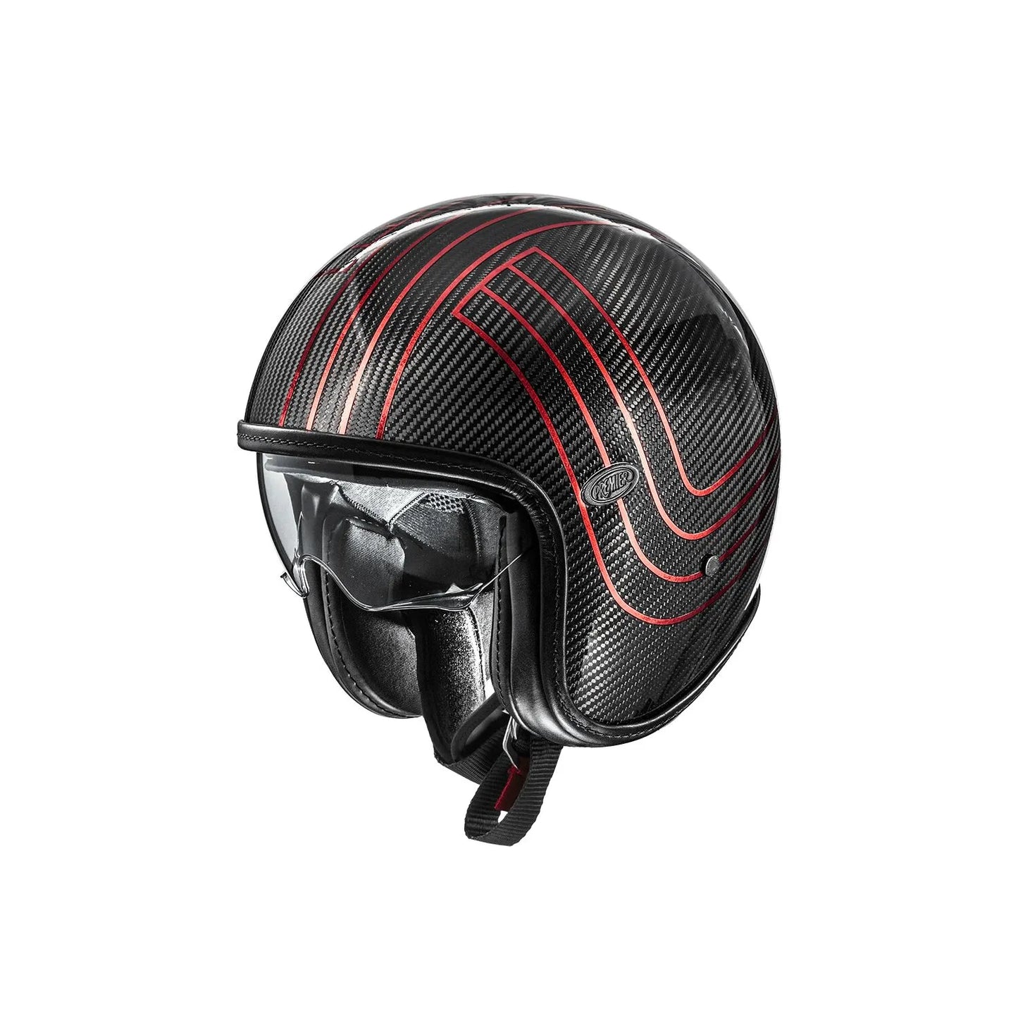 HELMET VINTAGE PLATINUM CARBON EXRED LG