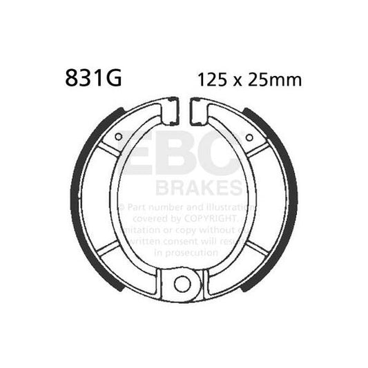 Brake Shoe Water Grooved Series Organic 831G