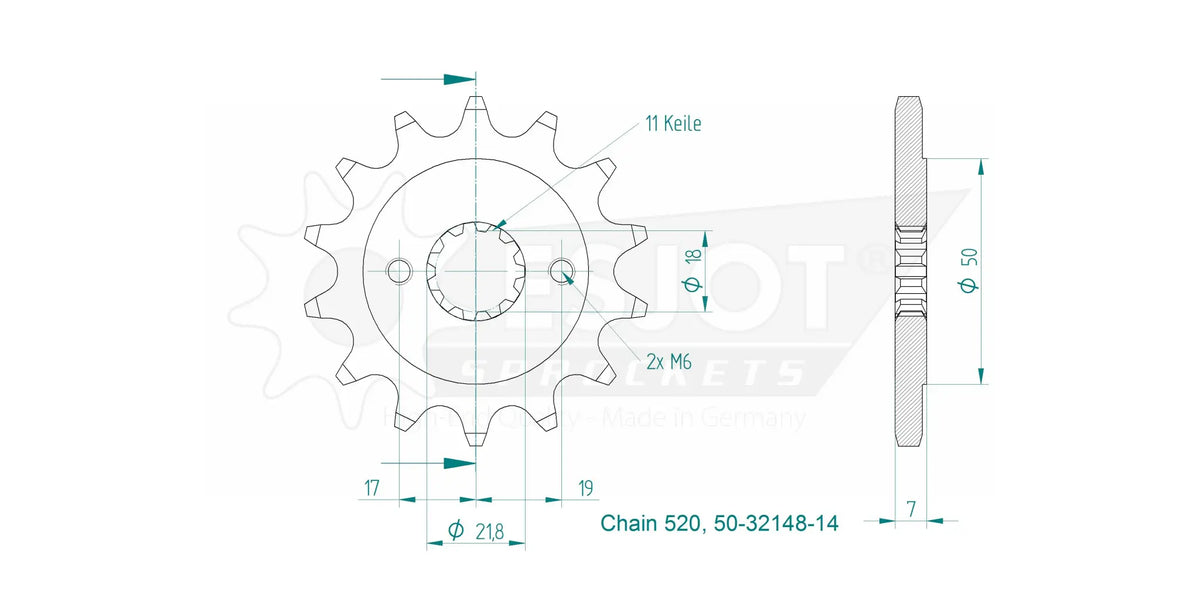 SPROCKET FRONT 14T 520