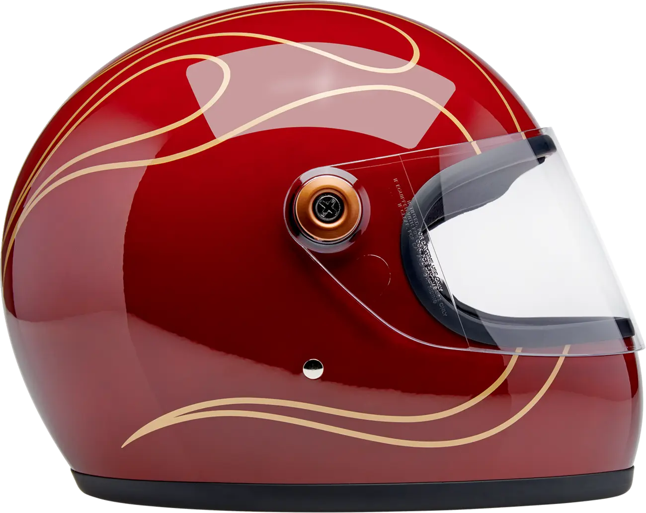 HELMET GRINGO S GLOSS GARNET RED W/ FLAMES SM