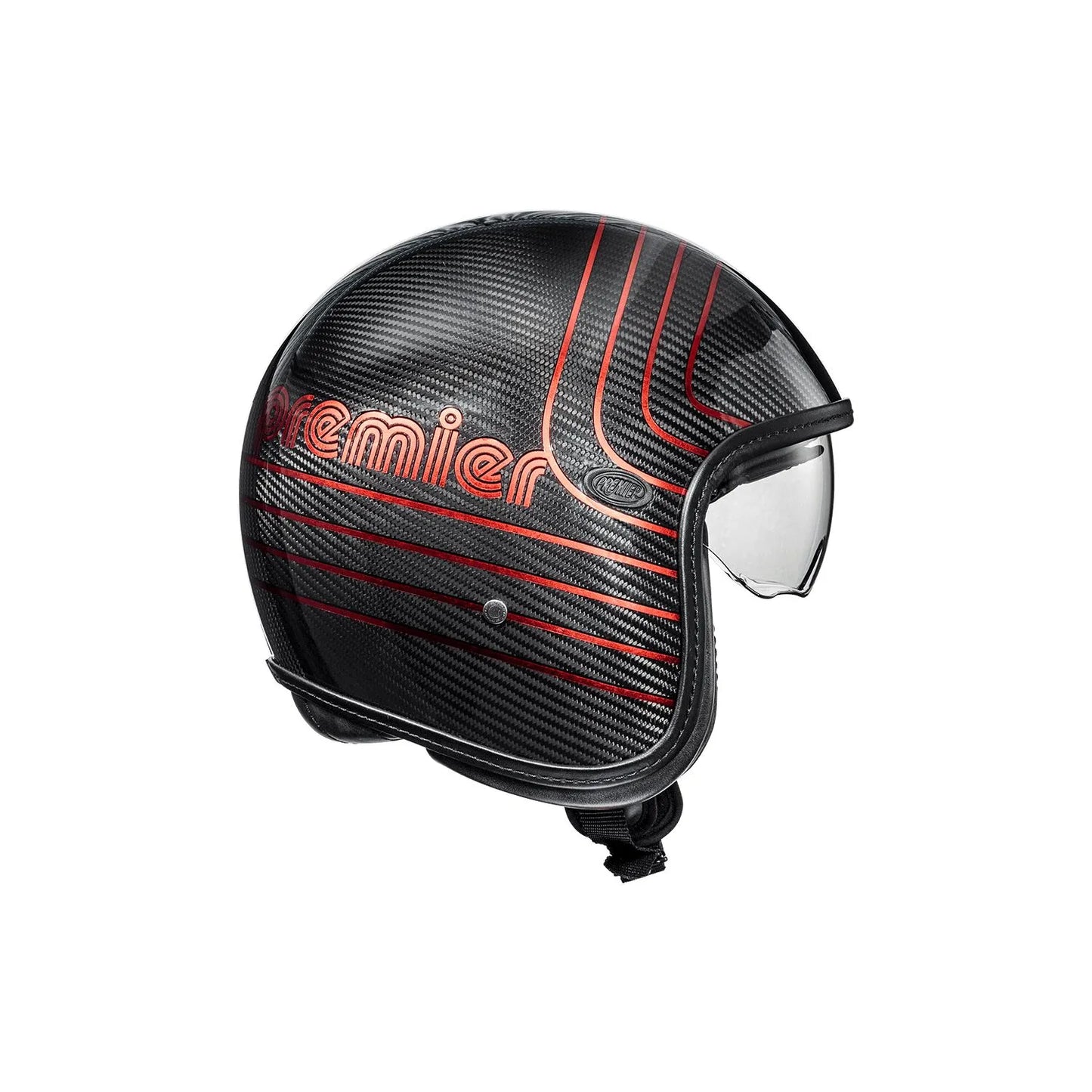 HELMET VINTAGE PLATINUM CARBON EXRED LG