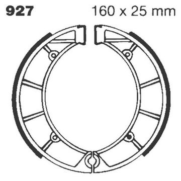 Brake Shoe Water Grooved Series Organic 927G