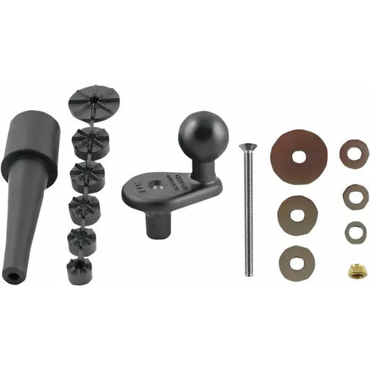 Motorcycle Fork Stem Mount Base with 1" Ball