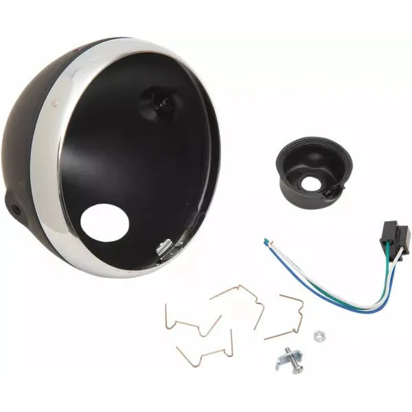 H/Lamp Lucas 7" Shell Blk 66-65068