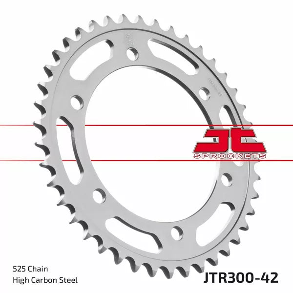 Sprocket Rear T42 525 Blk Jtr300.42Zbk