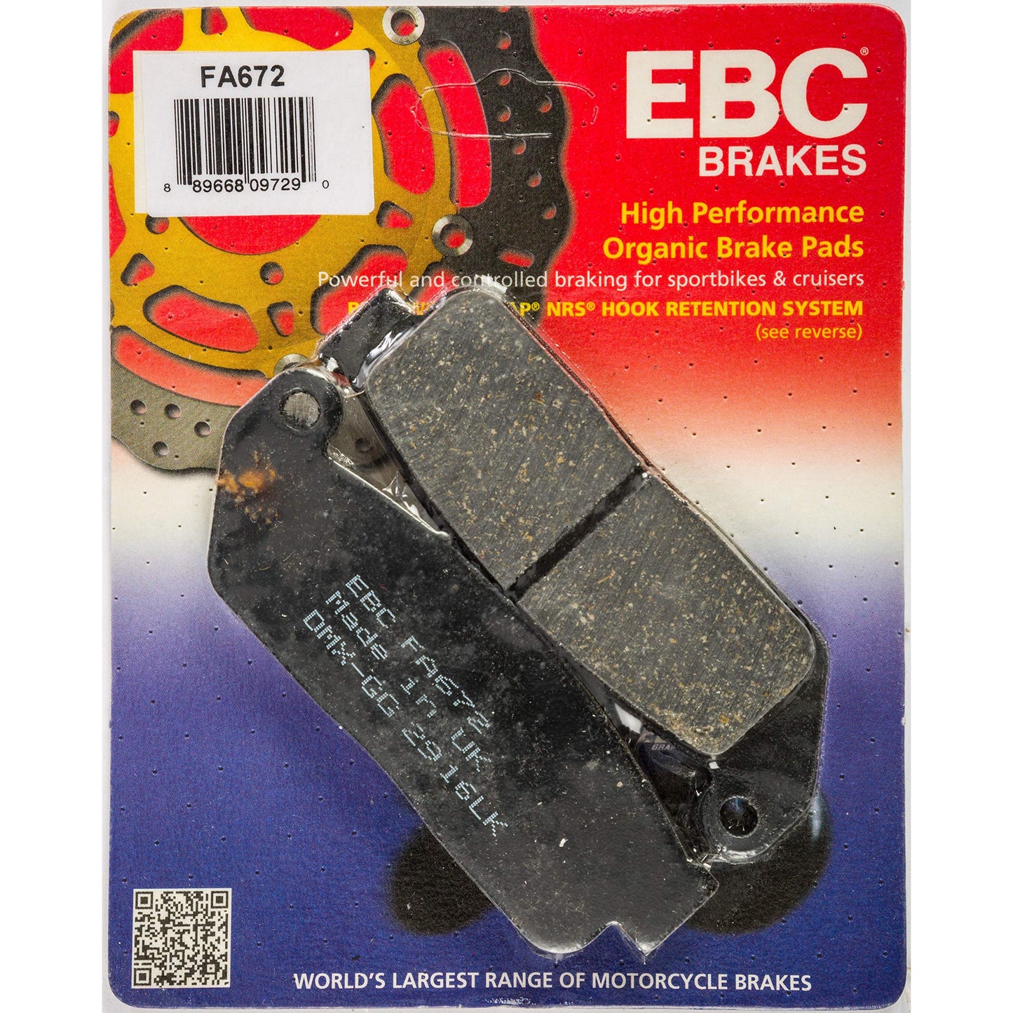 Brake Pad Fa Series Organic FA672