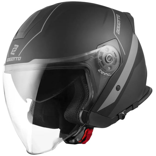 V586 Detri Jet Helmet Black Matt/Grey