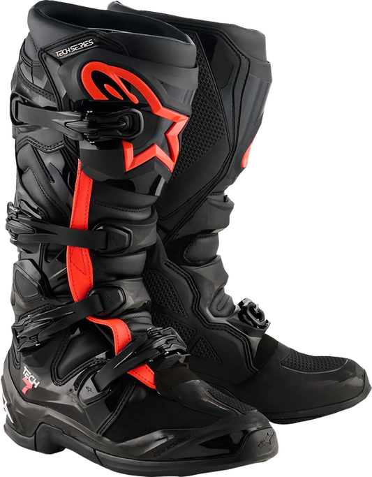BOOT TECH 7 BLACK/RED FLUO 10