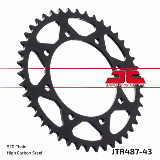Sprocket Rear 43T 520 Blk Jtr487.43Zbk