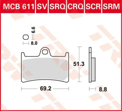 BRAKE PAD TRW MCB611