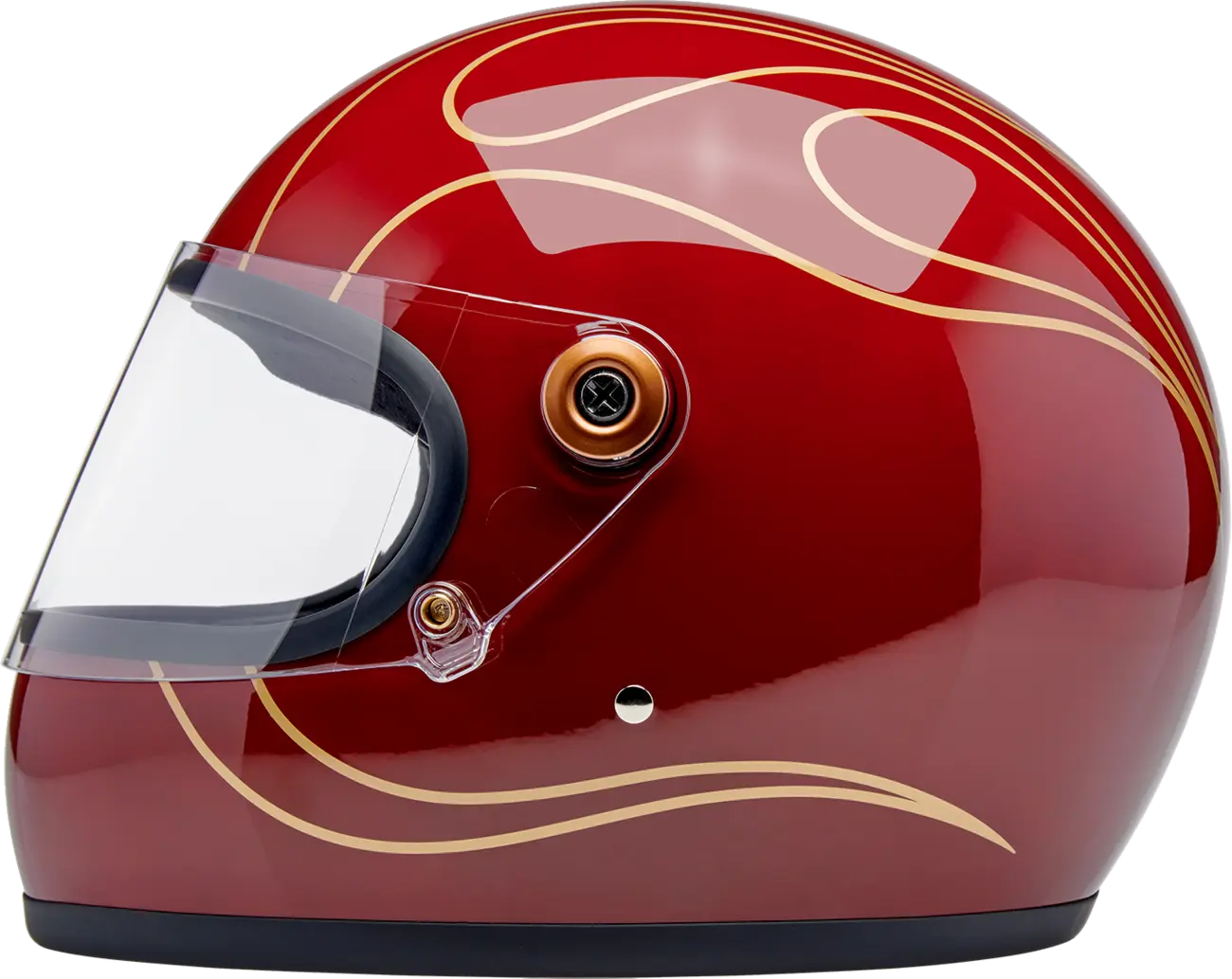HELMET GRINGO S GLOSS GARNET RED W/ FLAMES SM
