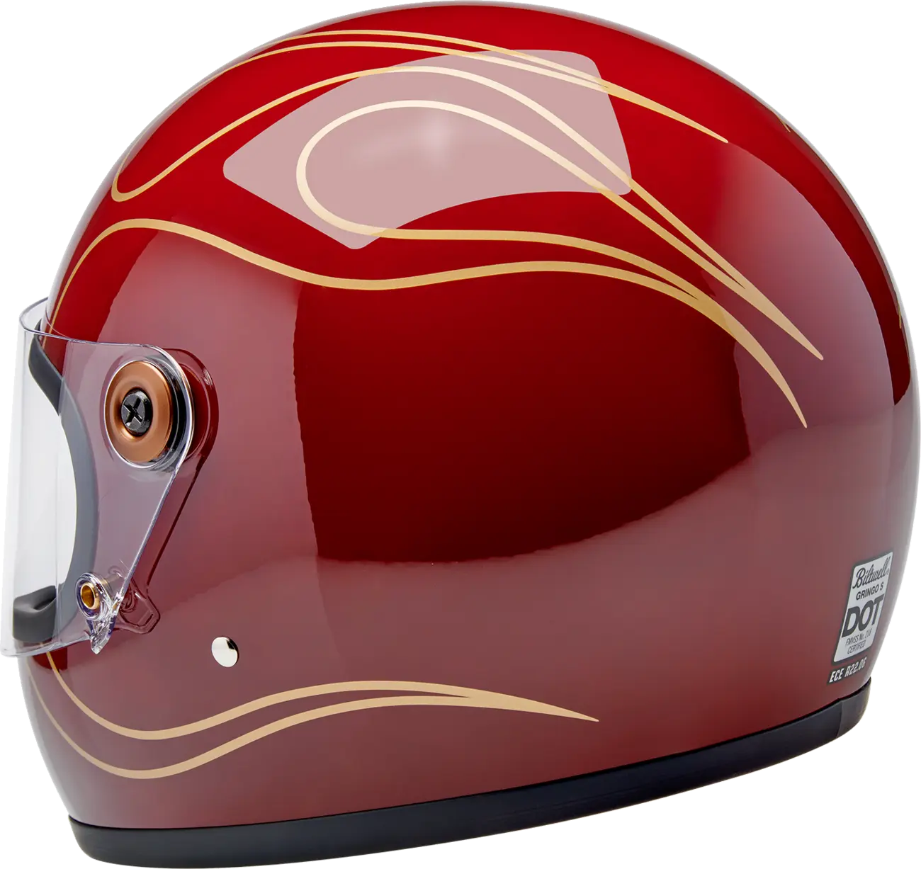 HELMET GRINGO S GLOSS GARNET RED W/ FLAMES SM