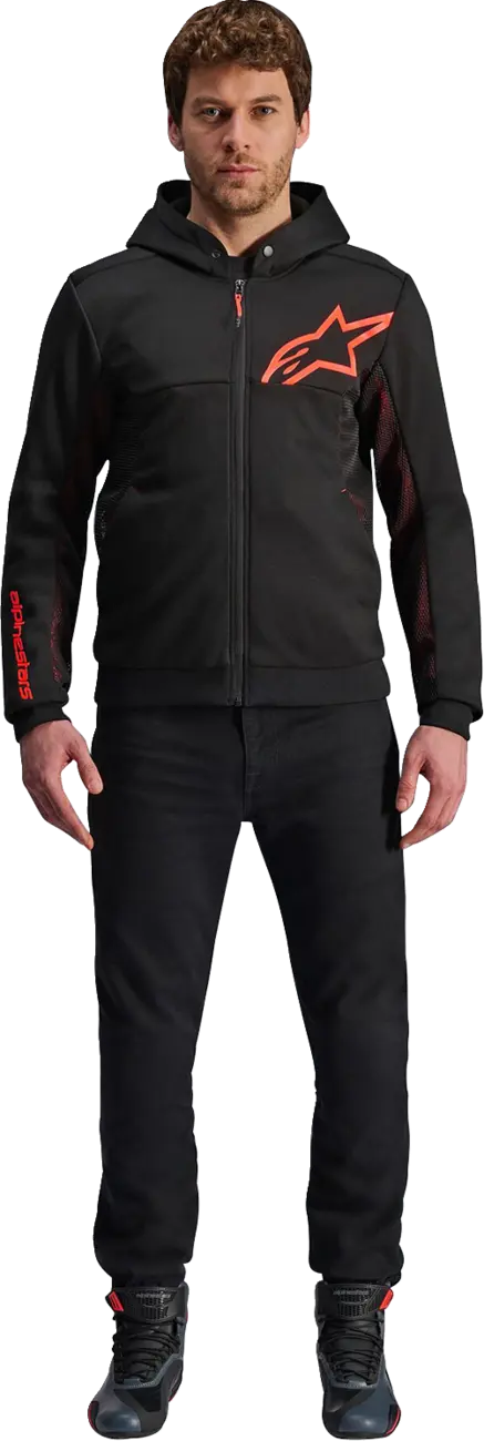 JACKET/HOODIE CHROME AIR BLK/RED 2XL
